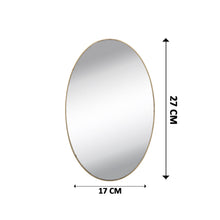 Oval-shaped 3D mirror sticker for decorative wall use.