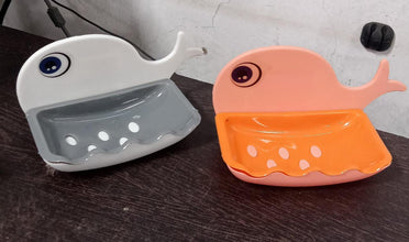 Fish-shaped wall soap holder, double layer, waterproof design