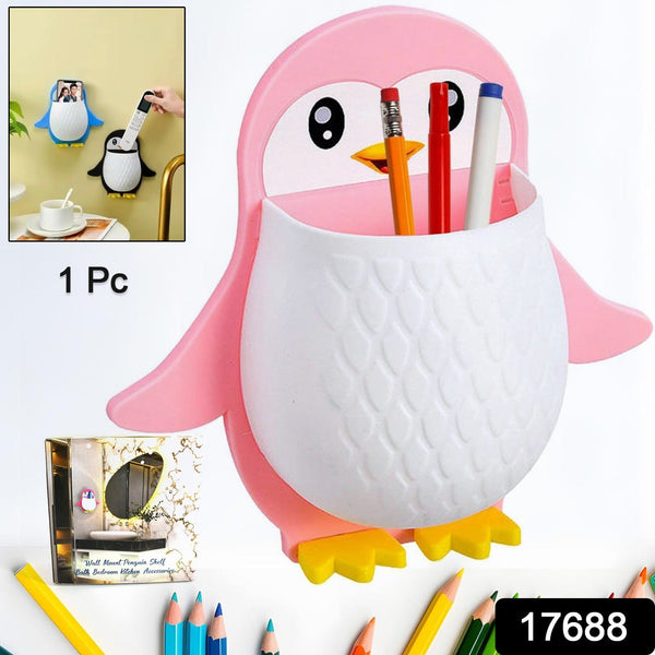 Penguin Storage Box, Adhesive Remote Case, Electric Toothbrushes Holder, Universal Controller Holder, Wall Nightstand, Office Plastic Wall Mount