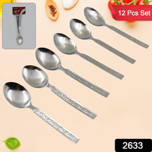 Stainless steel medium dinner spoons, set of 12 pieces, suitable for dining